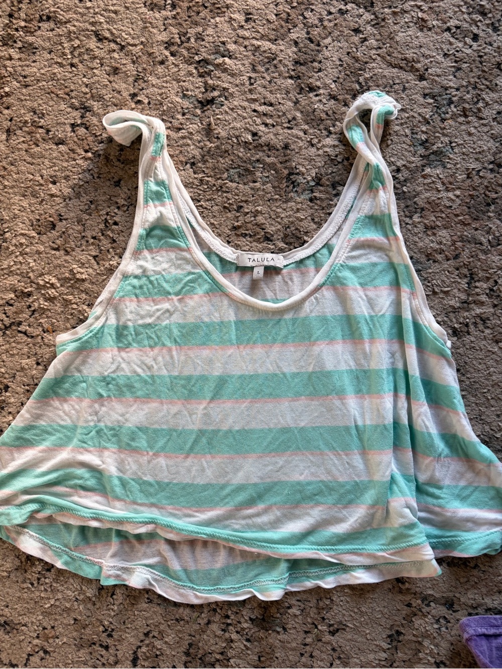 Talula by Aritzia Mint Stripe Swing Tank Top | Size Large